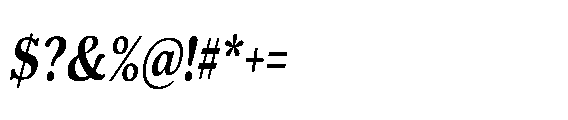 Shelian Hard Condensed Italic Font OTHER CHARS