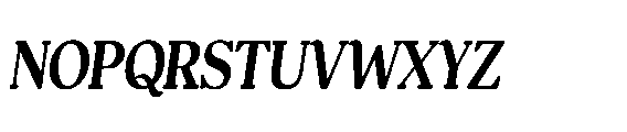 Shelian Hard Condensed Italic Font UPPERCASE