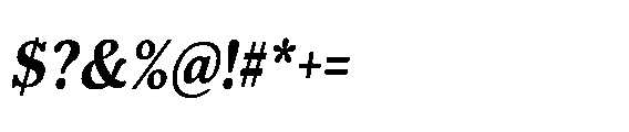 Shelian Hard Contrast Sm Condensed Italic Font OTHER CHARS