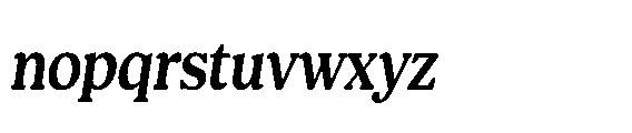 Shelian Hard Contrast Sm Condensed Italic Font LOWERCASE