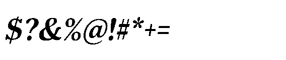 Shelian Hard Italic Font OTHER CHARS
