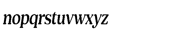Shelian Soft A Condensed Italic Font LOWERCASE