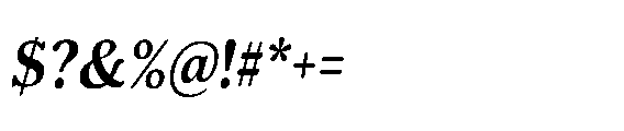 Shelian Soft A Semi Condensed Italic Font OTHER CHARS