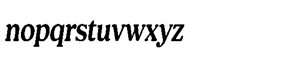 Shelian Soft AContrast Condensed Italic Font LOWERCASE