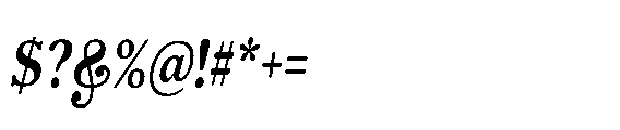 Shelian Soft B Condensed Italic Font OTHER CHARS