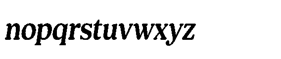 Shelian Soft BContrast Sm Condensed Italic Font LOWERCASE