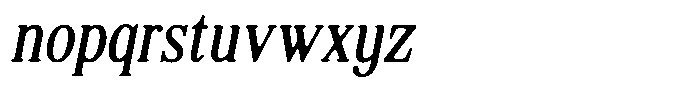 Shequan Soft Light Condensed Italic Font LOWERCASE
