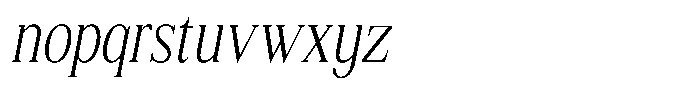 Shequan Soft Shequan Extra Light Condensed Italic Font LOWERCASE