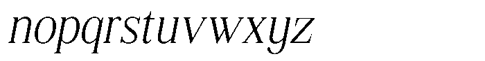 Shequan Soft Shequan Extra Light Semi Condensed Italic Font LOWERCASE