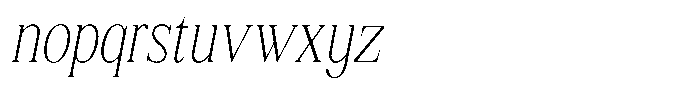Shequan Soft Shequan Thin Condensed Italic Font LOWERCASE