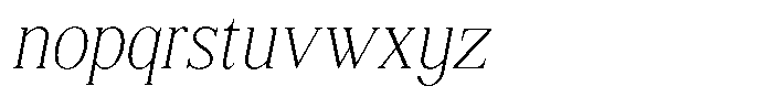 Shequan Soft Shequan Thin Semi Condensed Italic Font LOWERCASE