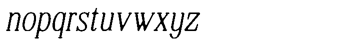 Shequan Soft Thin Condensed Italic Font LOWERCASE
