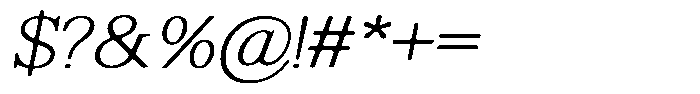 Shequan Soft Thin Italic Font OTHER CHARS