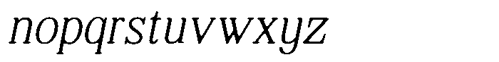 Shequan Soft Thin Sem Condensed Italic Font LOWERCASE