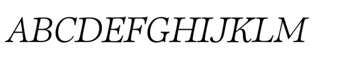 Sherborne Light Italic Text Font UPPERCASE