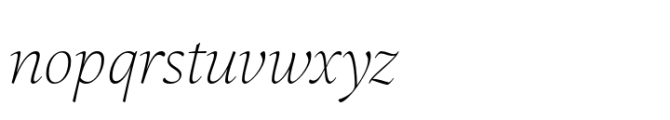Sherborne Thin Italic Display Font LOWERCASE