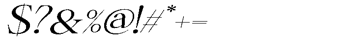 Shiffont Serif Expanded Italic Font OTHER CHARS