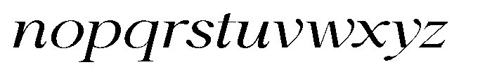 Shiffont Serif Expanded Italic Font LOWERCASE