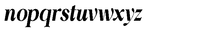 Shiffont Serif Extra Bold Condensed Italic Font LOWERCASE
