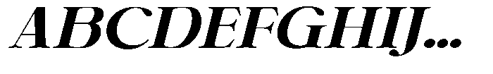 Shiffont Serif Extra Bold Expanded Italic Font UPPERCASE