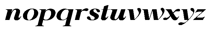 Shiffont Serif Extra Bold Expanded Italic Font LOWERCASE