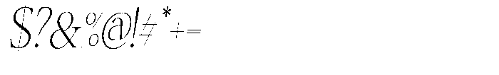 Shiffont Serif Extra Light Condensed Italic Font OTHER CHARS