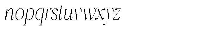 Shiffont Serif Extra Light Condensed Italic Font LOWERCASE