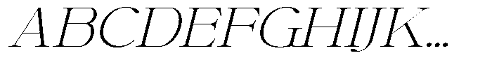 Shiffont Serif Extra Light Expanded Italic Font UPPERCASE