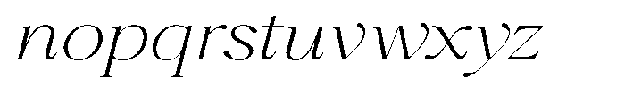 Shiffont Serif Extra Light Expanded Italic Font LOWERCASE