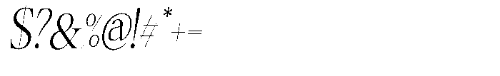 Shiffont Serif Light Condensed Italic Font OTHER CHARS