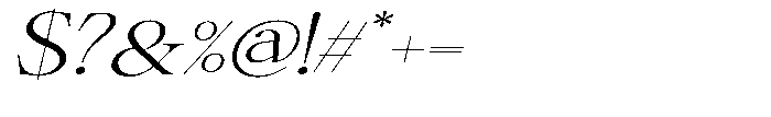 Shiffont Serif Light Expanded Italic Font OTHER CHARS
