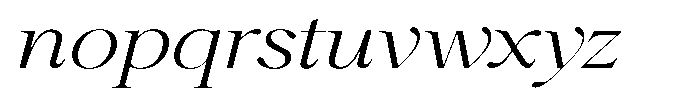 Shiffont Serif Light Expanded Italic Font LOWERCASE