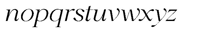 Shiffont Serif Light Semi Expanded Italic Font LOWERCASE