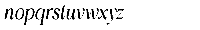 Shiffont Serif Medium Condensed Italic Font LOWERCASE