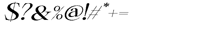 Shiffont Serif Medium Expanded Italic Font OTHER CHARS