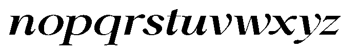 Shiffont Serif Semi Bold Expanded Italic Font LOWERCASE