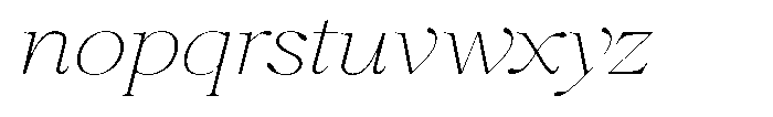 Shiffont Serif Thin Expanded Italic Font LOWERCASE