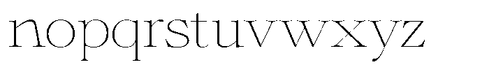 Shiffont Serif Thin Expanded Font LOWERCASE