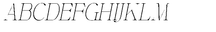 Shiffont Serif Thin Semi Condensed Italic Font UPPERCASE