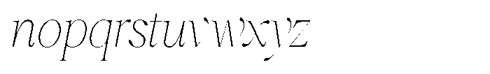 Shiffont Serif Thin Semi Condensed Italic Font LOWERCASE