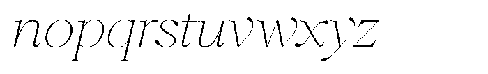 Shiffont Serif Thin Semi Expanded Italic Font LOWERCASE