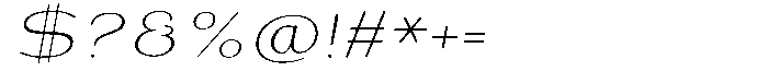 Shiftea Light Expanded Italic Font OTHER CHARS