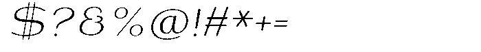 Shiftea Semi Expanded Italic Font OTHER CHARS