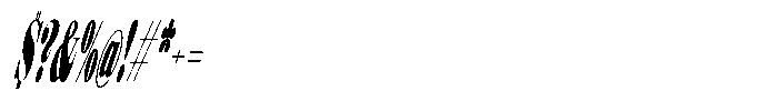 Shomina Bold Ultra Condensed Slant Font OTHER CHARS