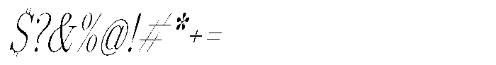 Shomina Thin Condensed Slant Font OTHER CHARS