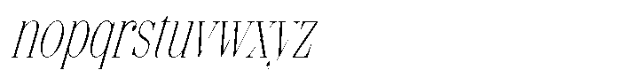 Shomina Thin Condensed Slant Font LOWERCASE