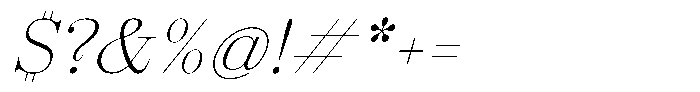 Shomina Thin Slant Font OTHER CHARS