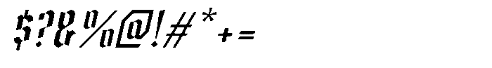 Short Block Italic Font OTHER CHARS