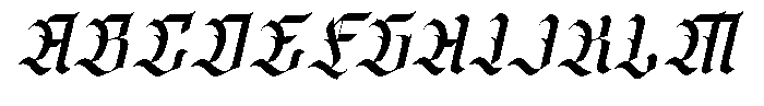 Short Block Italic Font UPPERCASE