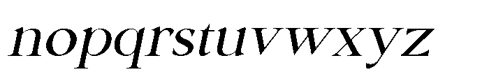 Shoshin Extra Bold Semi Expanded Italic Font LOWERCASE